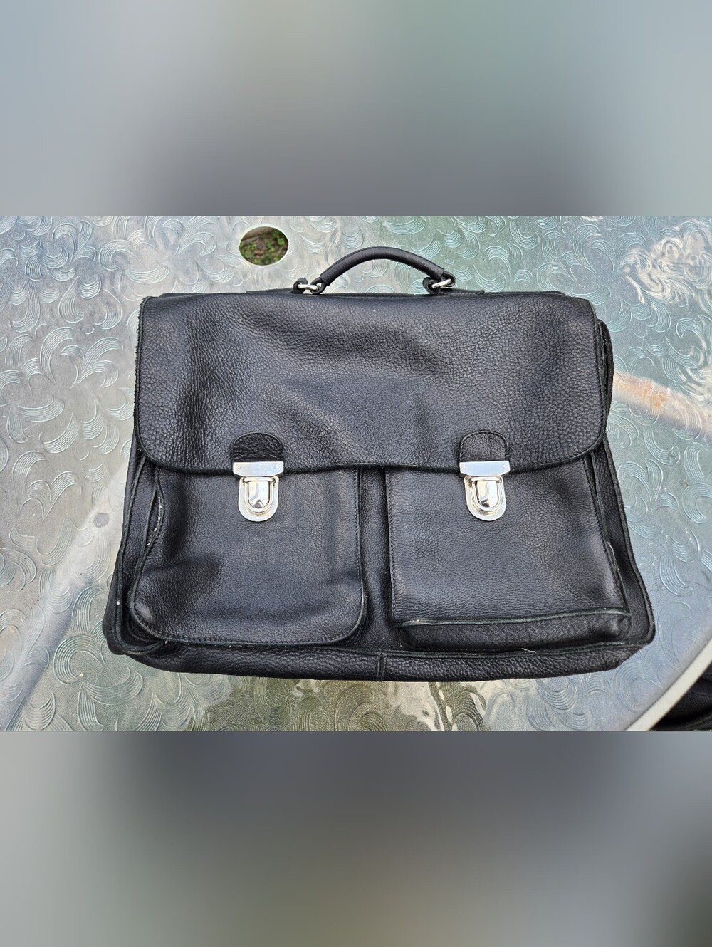 Roots Leather Briefcase made in Canada, vintage .